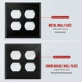 thumbnail image 2 of ENERLITES Duplex Receptacle Metal Wall Plate, Outlet Cover, Corrosion Resistant, Standard Size 1-Gang, 430 Stainless Steel, 7722-BG, Black Gloss, 2 of 5