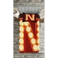thumbnail image 3 of Ambesonne Letter N Quilted Bedspread Set 2 Pcs, Vintage Movie Theater, Twin Size, Vermilion Yellow Black, 3 of 3