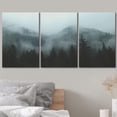 thumbnail image 3 of wall26 - 3 Piece Canvas Wall Art - Mountain Forest in Fog - Modern Home Art Stretched and Framed Ready to Hang - 16$ Panels, 3 of 5