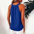 thumbnail image 6 of VBVC Women's Cotton Linen Halter Neck Tank Tops , Ladies' Casual Side Button Summer Blouses , Loose Fit Sleeveless Daily Wear Shirt For Women,Blue,S-3XL, 6 of 8