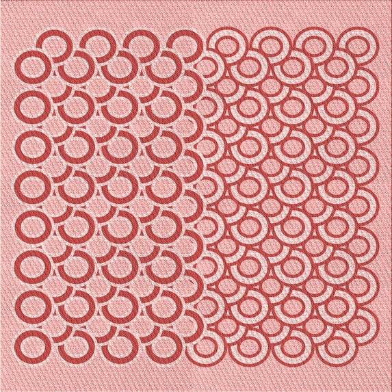 Ahgly Company Machine Washable Indoor Square Transitional Deep Rose Pink Area Rugs, 7' Square