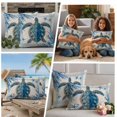 thumbnail image 4 of Outdoor Pillow Covers Summer Ocean Turtle Starfish Seaweed Waterproof Pillow Cases 18x18 Set of 2, Blue Marine Life on Linen Throw Pillow Cover Pillowcase for Patio Balcony Couch Garden, 4 of 9