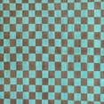 thumbnail image 1 of Ahgly Company Indoor Square Checkered Light Blue Modern Area Rugs, 3' Square, 1 of 4