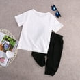 thumbnail image 6 of Douhoow Summer Toddler Boys 2PCS Set Short Sleeve O-Neck Star Print White T-Shirt Black Harem Pants, 6 of 8