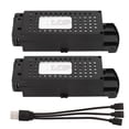 thumbnail image 1 of 2PCS Batería de Drone 3.7V 3000mAh Batería de Litio Protección de Carga Reemplazo de Batería RC Portátil con Cable 3 en 1 para S6 G6 Drone RC Aviones YUNYI BRAND Deportes, 1 of 8