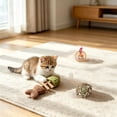 thumbnail image 7 of FEOLGEHLY Catnip Toy Set for Indoor Cats Silvervine Cat Toy Cat Teething Toy Cat Chew Toy Multi-Shape Fish Ball Mouse Feather Boredom Relief (Brown C), 7 of 7