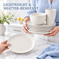 thumbnail image 4 of Homienly White Dinnerware Set, 35-Piece Wheat Straw Tableware for 7, Plates Bowls & Cups, Lightweight Reusable Unbreakable Dishes, Microwave & Dishwasher Safe, Wedding & Holiday Hosting, 4 of 8