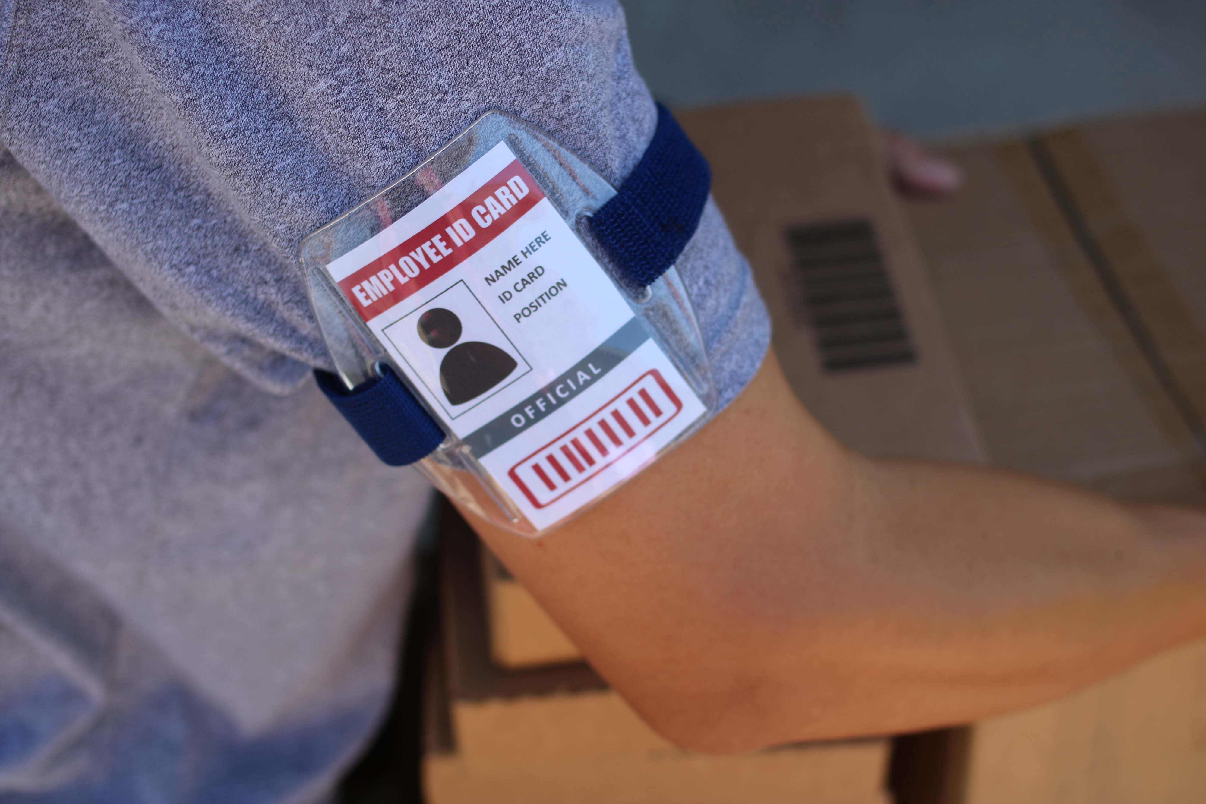 Arm Band ID Badge Holder with Blue Strap Arm Band by OnDepot.com - Pack of 50 PCS