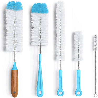 5Pcs Bottle Brush Cleaning Set,GIXUSIL Long Handle Water Bottle and Straw,Cleaner Brush Set for Washing Narrow Neck Bottles, Sport Bottles, Tumblers, Wine Decanter, Beer Brewing Supplies