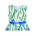 thumbnail image 4 of Girls Dress Blue Flower Cotton Sleeveless Sundress 9-10 Years, 4 of 7