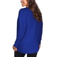 thumbnail image 3 of Uhndy Women's V-neck Long Sleeve Shirt Autumn and Winter Casual Loose Pocket Top，Women's pullover top, 3 of 4