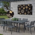 thumbnail image 6 of Outdoor TV Cover 52x30x4.5in, Yellow Gray Cat Paw Cute Weatherproof TV Screen Protector with Zipper, Abstract Animal Footprint Outside Television Cover Fits Up to 52-55", 6 of 9