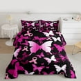 thumbnail image 2 of Castle Fairy Gradient Butterflies Girl Full Size Comforter Sets,Pink Ribbon Bedding Sets, 2 of 8