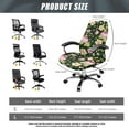 thumbnail image 7 of ZIATUBLES Office Chair Cover Soft Washable Desk Computer Chair Slipcover Stretch Spandex Fabric Rotating Chair Removable Chair Protector Cover with Snap Button, L, Floral Green, 7 of 7