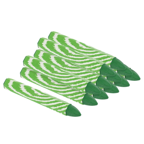 Crayones de Marcado de Madera Uxcell, Paquete de 12, Crayones de Cera Hexagonales de 4"x0.55" para Marcado de Neumáticos en Verde