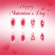 thumbnail image 4 of Medium Length Glossy Press On Nail 24PCS 3D Blush Hearts Valentines Design Gold Starry Accents Waterdrops Shape, 4 of 5