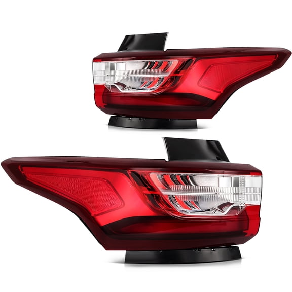 ECCPP Tail Light Assembly Fit 2018-2021 for Chevy Traverse Pair Taillamps Red Clear Lens 84990362
