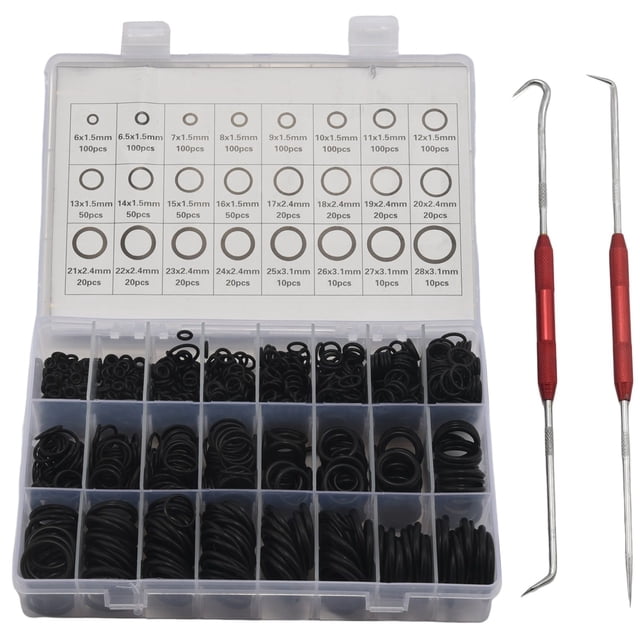 1200PCS Nitrile Rubber O Ring Set with Hook Tools NBR Seal Rings Gasket Oring Oil-Resistant Sealing O-Ring Kit