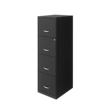 Space Solutions 18" Deep 4 Drawer Metal File Cabinet in Charcoal Gray