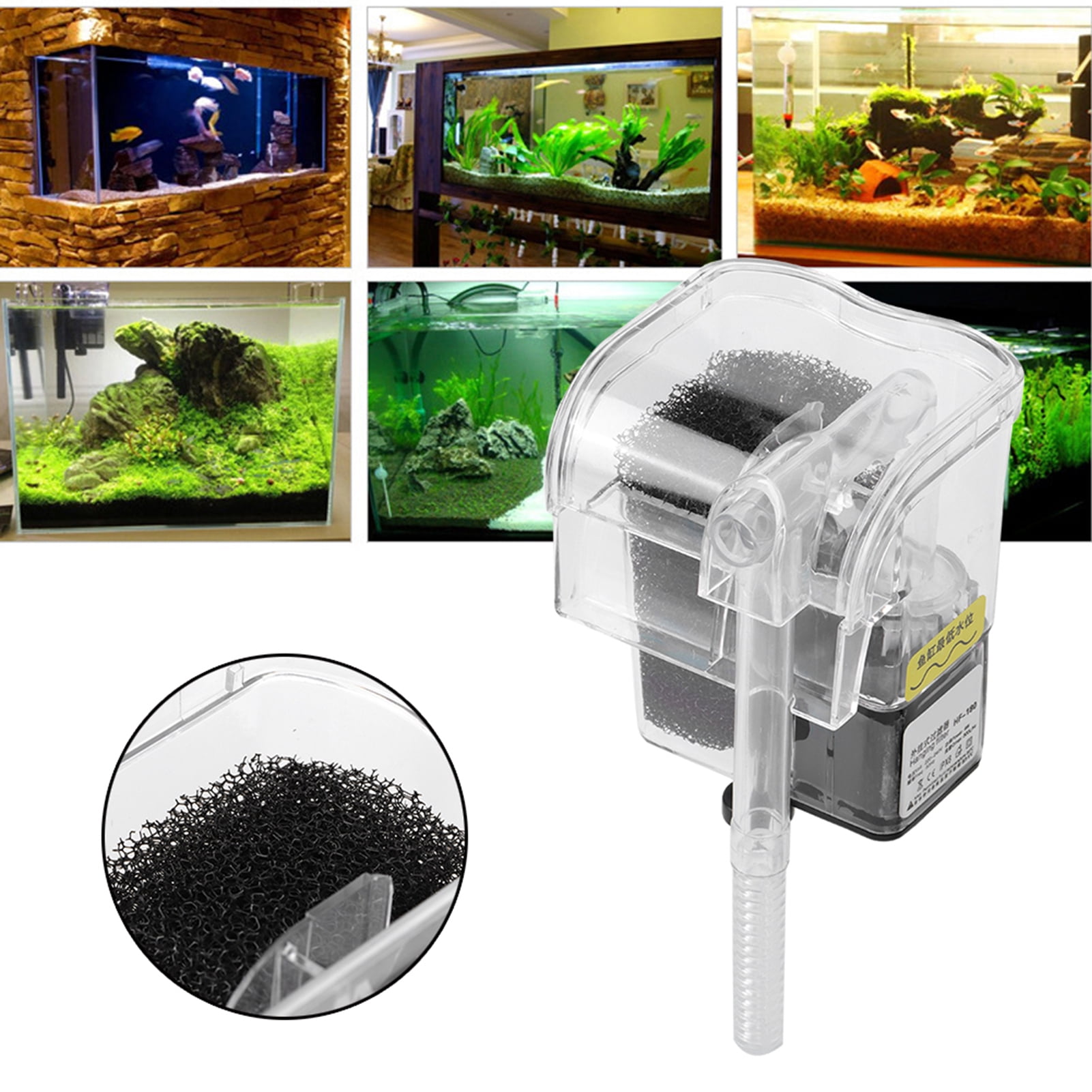 Fish Water Filter 3 In 1 Submersible Pump Waterfall Filter Water For