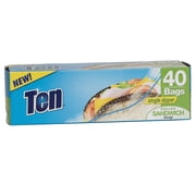 Ten Sandwich Bags 40 Count Zipper Seal