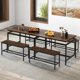 thumbnail image 5 of Songqin Kitchen Table Chairs Set of 3 - Dining Table Set for 4 with 2 Benches, Metal Frame, Space-Saving Dinette Table Set for 4, Small Places Breakfast Nook Table Set, Kitchen Table Set, Brown, 5 of 9