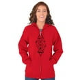 thumbnail image 4 of Dual Whales Compass Spirit Animal Unisex Fleece Graphic Zip Up Hoodie Brisco Brands 2X, 4 of 5