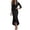Black, variant on Formal Dresses for Women Satin Long Sleeve V Neck Stand Collar Slim Fit Maxi Bodycon Dress Wedding Guest Dress