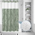 thumbnail image 2 of No Hook Shower Curtain, Dark Green Botanical Shower Curtains for Bathroom with See Through Top Window, Pastoral Elegant Spring Floral Waterproof & Washable Bath Curtain Stand Up Stall 36"x72", 2 of 9