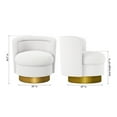 thumbnail image 5 of HomeRoots 520665 28.5 x 28 x 28 in. White & Gold Boucle Swivel Slipper Chair, 5 of 9