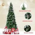 thumbnail image 5 of Gymax 6ft Snow Flocked Pencil Christmas Tree Classic Realistic PVC Needles w/ Pine Cones, 5 of 10