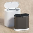 thumbnail image 2 of Slim Push to Open Trash Can with Wheels, Double Compartment Wet and Dry Waste Sorting Bin, Narrow Plastic Garbage Can with Removable Inner Bucket for Bathroom Bedroom Kitchen, 10 Liter^, 2 of 7