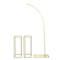 thumbnail image 2 of Modern Wedding Arch Flower Stand Set, 2PCS Metal Rectangular+1PC Arch Ballon Stand Gold, 2 of 9