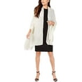 thumbnail image 2 of Calvin Klein Women's Pleated Metallic Stripe Evening Wrap (Eggshell), 2 of 3