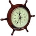 thumbnail image 2 of Thor Instruments Nautical Brown Wooden Ship Wheel Wall Clock - Pirate Home Decor Vintage style  19", 2 of 4