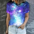 thumbnail image 4 of Patlollav Womens Cosmic Star Sky Print Funny Casual Short Sleeve Tops Blouse, 4 of 6