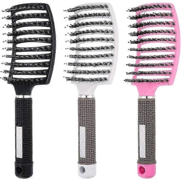2025 3 Pack Hair Brush Vented Curved Brush Detangling Brush Hair Detangler Brush Styling Brush