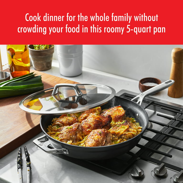 Chef's Deep Frying Pan 4-qt Non Stick Chicken Fryer Saute Pan W