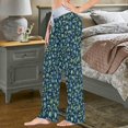thumbnail image 3 of FREEAMG Chic Pattern Floral Drawstring Lounge Wide Leg Pajama Sleepwear Bottom, 3 of 6