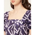 thumbnail image 5 of Moomaya Women Printed Flared Mini Dress Square Neck Puff Sleeves Cotton Short Dress, 5 of 8