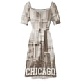 thumbnail image 4 of Monochrome Chicago skyline Sleeveless Dress Casual dresses clothes for women, 4 of 6