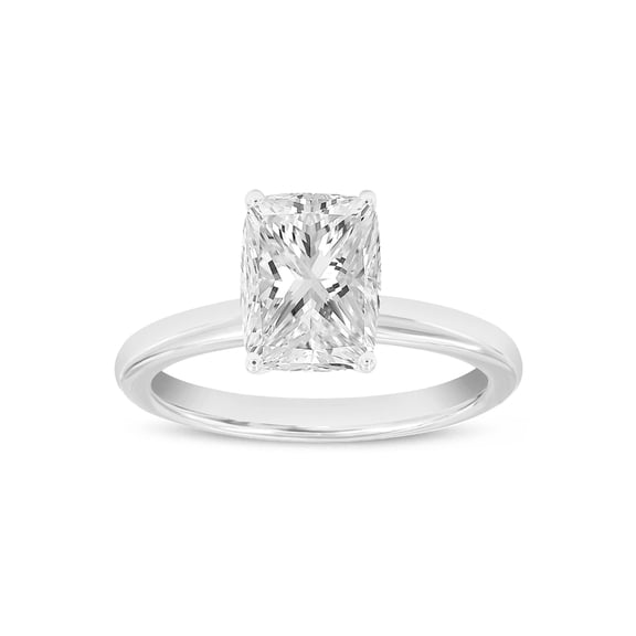 LuvMyJewelry Nisrine 2.25 CT Cushion Cut Lab Grown Diamond Engagement Ring for Women in 14K White Gold Solitaire Promise Ring Gift for Her