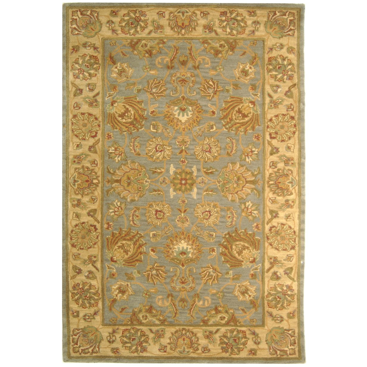 SAFAVIEH Heritage Regis Traditional Wool Area Rug, Blue/Beige, 2' x 3'