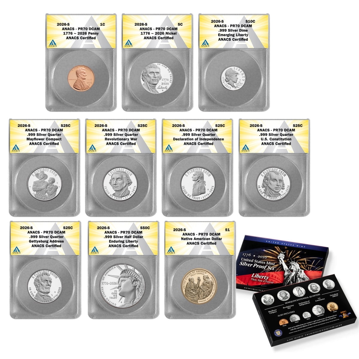 The Patriotic Mint 1776 - 2026 S Silver Proof Set PR70
