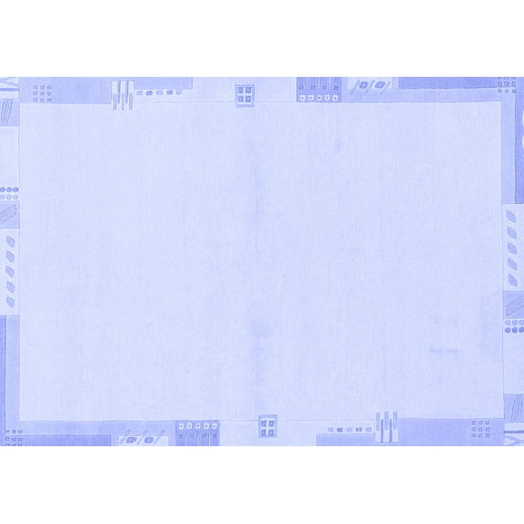 Ahgly Company Indoor Rectangle Solid Blue Modern Area Rugs, 5' x 8'