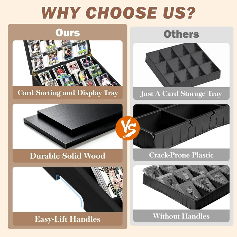 Sfugno, Card Sorting Tray Trading Card Display, 16-Compartment, Black -  Walmart.com