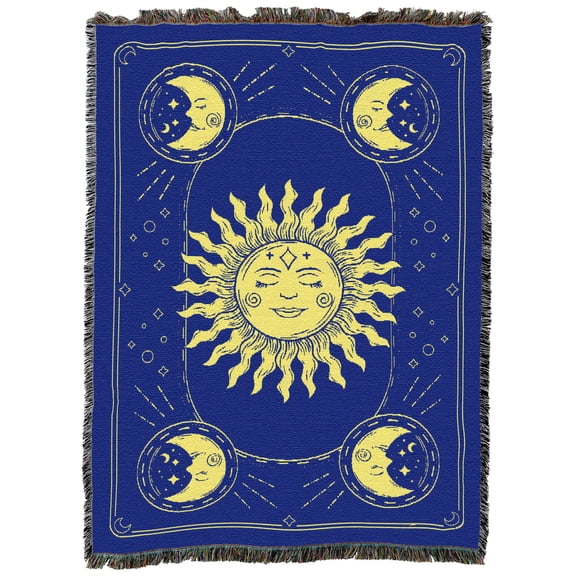 Pure Country Weavers Sun and Moon Large Tapestry Throw Woven from Cotton - Made in The USA (72x54)
