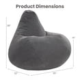 thumbnail image 4 of Giantex Bean Bag Chair, Accent Lazy Sofa, Comfy Floor Lounger for Living Room, Dark Gray, 4 of 9