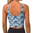 thumbnail image 3 of Fotbe Blue Shells Pattern Womens' Sports Bra Longline Wirefree Padded with Medium Support Sports Moisture-Wicking Workou Vest,Tank Top-XX-Large, 3 of 9