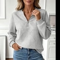 thumbnail image 4 of Nowekniz Womens Half Zip Up Quilted Sweatshirt Lightweight Stand Collar Long Sleeve Shirt Top Loose Trendy Textured Pullover Tops, 4 of 8